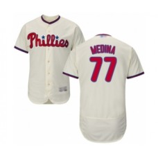 Men's Philadelphia Phillies #77 Adonis Medina Cream Alternate Flex Base Authentic Collection Baseball Player Stitched Jersey