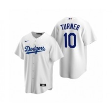 Men's Los Angeles Dodgers #10 Justin Turner Nike White Replica Home Stitched Jersey