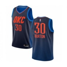 Men's Oklahoma City Thunder #30 Deonte Burton Authentic Navy Blue Basketball Stitched Jersey Statement Edition