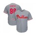 Men's Philadelphia Phillies #96 Tommy Hunter Replica Grey Road Cool Base Baseball Jersey