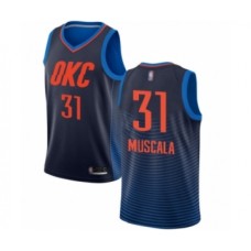 Men's Oklahoma City Thunder #31 Mike Muscala Authentic Navy Blue Basketball Jersey Statement Edition