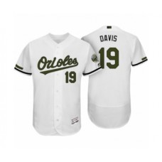 Men's Baltimore Orioles #19 Chris Davis White 2017 Memorial Day Collection Flexbase Stitched Jersey