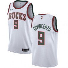 Men's Nike Milwaukee Bucks #9 Donte DiVincenzo Swingman White Fashion Hardwood Classics NBA Jersey