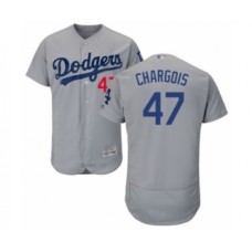 Men's Los Angeles Dodgers #47 J.T. Chargois Gray Alternate Flex Base Authentic Collection Baseball Player Stitched Jersey