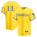 Men's Boston Red Sox #11 Rafael Devers Nike Gold-Light Blue 2021 City Connect Replica Player Stitched Jersey