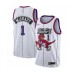 Men's Toronto Raptors #1 Tracy Mcgrady Authentic White Hardwood Classics Basketball Stitched Jersey