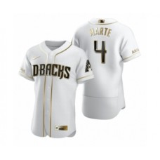 Men's Arizona Diamondbacks #4 Ketel Marte Nike White Authentic Golden Edition Stitched Jersey