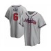 Men's Bobby Cox #6 Atlanta Braves Gray Replica Road Stitched Jersey