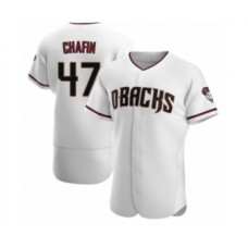 Men's Andrew Chafin #47 Arizona Diamondbacks Authentic White Crimson Home Stitched Jersey