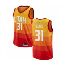 Men's Utah Jazz #31 Georges Niang Authentic Orange Basketball Stitched Jersey - City Edition