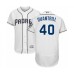 Men's San Diego Padres #40 Cal Quantrill White Home Flex Base Authentic Collection Baseball Player Stitched Jersey