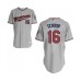 Men's Minnesota Twins #16 Jonathan Schoop Replica Grey Road Cool Base Baseball Jersey