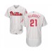 Men's Philadelphia Phillies #21 Vince Velasquez White Home Flex Base Authentic Collection Baseball Player Stitched Jersey