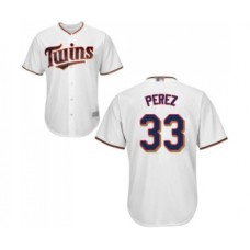 Men's Minnesota Twins #33 Martin Perez Replica White Home Cool Base Baseball Jersey