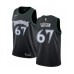 Men's Nike Minnesota Timberwolves #67 Taj Gibson Swingman Black Hardwood Classics Jersey