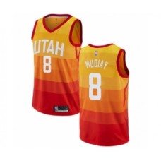 Men's Utah Jazz #8 Emmanuel Mudiay Authentic Orange Basketball Stitched Jersey - City Edition