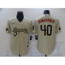 Men's Arizona Diamondbacks #40 Madison Bumgarner Gold 2021 City Connect Replica Player Stitched Jersey