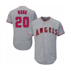 Men's Los Angeles Angels of Anaheim #20 Kean Wong Grey Road Flex Base Authentic Collection Baseball Player Stitched Jersey