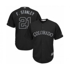 Men's Colorado Rockies #21 Kyle Freeland F. Stanley Authentic Black 2019 Players Weekend Baseball Jersey