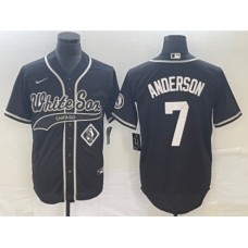 Men's Chicago White Sox #7 Tim Anderson Black Cool Base Stitched Baseball Jersey