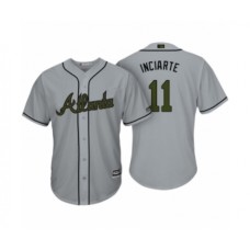 Men's Atlanta Braves #11 Ender Inciarte Gray 2017 Memorial Day Cool Base Stitched Jersey