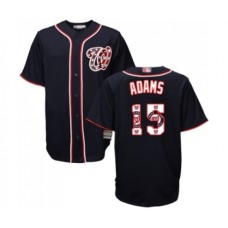 Men's Washington Nationals #15 Matt Adams Authentic Navy Blue Team Logo Fashion Cool Base Baseball Jersey