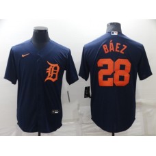 Men's Detroit Tigers #28 Javier Baez Nike Navy MLB Stitched Jersey