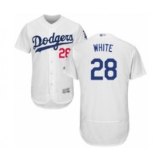 Men's Los Angeles Dodgers #28 Tyler White Home Flex Base Authentic Collection Baseball Player Stitched Jersey