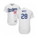 Men's Los Angeles Dodgers #28 Tyler White Home Flex Base Authentic Collection Baseball Player Stitched Jersey