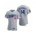 Men's Los Angeles Dodgers #14 Enrique Hernandez Nike Gray 2020 World Series Authentic Stitched Jersey