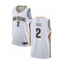 Men's New Orleans Pelicans #2 Lonzo Ball Authentic White Basketball Jersey - Association Edition