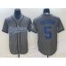 Men's Los Angeles Dodgers #5 Freddie Freeman Grey Gridiron Cool Base Stitched Baseball Jersey