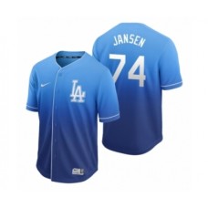 Men's Los Angeles Dodgers #74 Kenley Jansen Royal Fade Nike Stitched Jersey