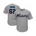 Men's Miami Marlins #62 Jose Urena Replica Grey Road Cool Base Baseball Jersey