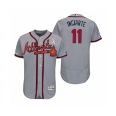 Men's Ender Inciarte Atlanta Braves #11 Gray 2019 Mothers Day Flex Base Authentic Stitched Jersey