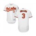 Men's Baltimore Orioles #3 Cedric Mullins White Home Flex Base Authentic Collection Baseball Jersey