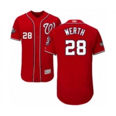 Men's Washington Nationals #28 Jayson Werth Red Alternate Flex Base Authentic Collection 2019 World Series Bound Baseball Stitched Jersey