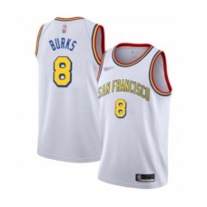 Men's Golden State Warriors #8 Alec Burks Swingman White Hardwood Classics Basketball Stitched Jersey - San Francisco Classic Edition