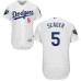 Men's Majestic Los Angeles Dodgers #5 Corey Seager White Home Flex Base Authentic Collection 2018 World Series MLB Jersey