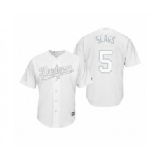 Men's Los Angeles Dodgers #5 Corey Seager Seags White 2019 Players Weekend Replica Stitched Jersey