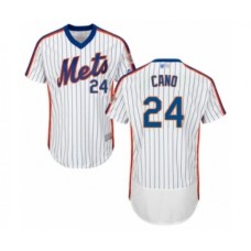 Men's New York Mets #24 Robinson Cano White Alternate Flex Base Authentic Collection Baseball Jersey