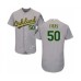 Men's Oakland Athletics #50 Mike Fiers Grey Road Flex Base Authentic Collection Baseball Player Stitched Jersey