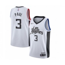 Men's Los Angeles Clippers #3 Chris Paul Swingman White Basketball Stitched Jersey - 2019 20 City Edition