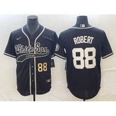 Men's Chicago White Sox #88 Luis Robert Number Black Cool Base Stitched Baseball Jersey