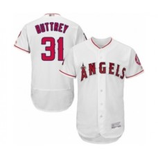 Men's Los Angeles Angels of Anaheim #31 Ty Buttrey White Home Flex Base Authentic Collection Baseball Player Stitched Jersey