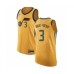 Men's Utah Jazz #3 Justin Wright-Foreman Authentic Gold Basketball Stitched Jersey Statement Edition