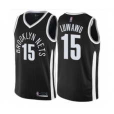 Men's Brooklyn Nets #15 Timothe Luwawu Authentic Black Basketball Stitched Jersey - City Edition