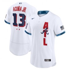 Men's Atlanta Braves #13 Ronald Acu?a Jr. Nike White 2021 MLB All-Star Game Authentic Player Stitched Jersey