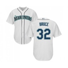 Men's Seattle Mariners #32 Jay Bruce Replica White Home Cool Base Baseball Jersey