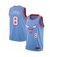 Men's Chicago Bulls #8 Zach LaVine Swingman Blue Basketball Stitched Jersey - 2019 20 City Edition